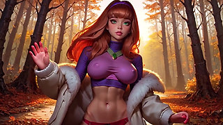 Perfect Body Redhead Daphne Blake From Scooby-Doo Dancing and Teasing With Red Sexy Panties and Pussy