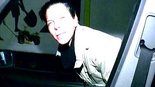 A slim German babe adores riding a cock in the car
