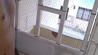 Taking care of my morning wood at my front door