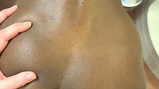 Petite Ebony Sucks and Fucks in the Bathroom