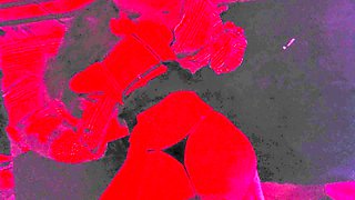 Horny wife Abby Roze gives a blowjob before I pound her from behind under red lights