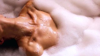 Petite MILF from Ukraine in a bath tub