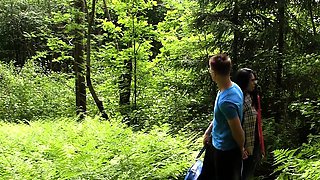 Kira has a fuck in the woods which she enjoys