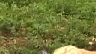 A transgressive young blonde slut has outdoor sex with a mature man who fucks her