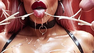 Whore Blonde BDSM Hard Sex, Curvy Woman with Big Tits Sucking Big Dick, Slave Woman