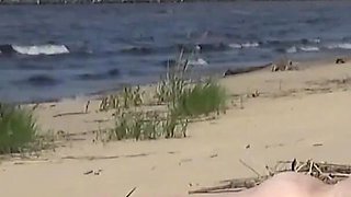 Mommy with a Big Ass Fucked in All Holes on the Beach