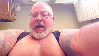 Dominant Big Bear Smushed You with Big Balls and Cum Gets All Over You