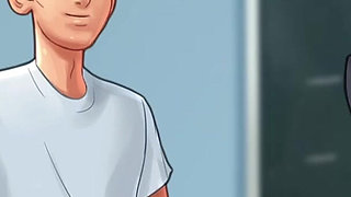 Gorgeous Busty Slut Fills Her Pussy with Big Dildo - Summertime Saga 3D Animated Porn Game