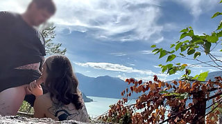 Lone hiker Public fuck outdoors