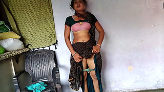 The maid mopping in wet clothes is undressing in front of the owner to get her ass kicked sexy in wet clothes