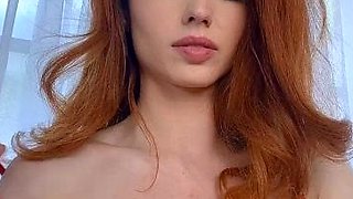 Glamour babe with big boobs masturbates in lingerie