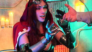 Redhead Octokuro's Big Ass and Tits Covered in Cum