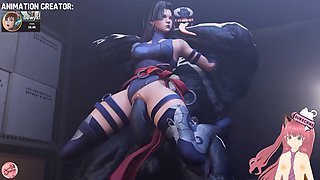 Venom dominates Psylocke and fills her up with symbiotes in this wild animation featuring Jazziuu