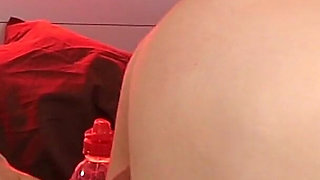 Blonde Gives Him a Hot Handjob Until He Cums!