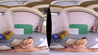 Asian hot babe VR office sex