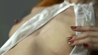 Shameless redhead babe mind-blowing sex video