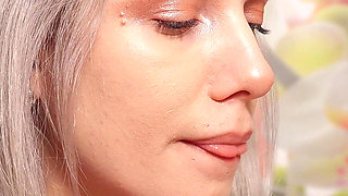 A Nymph in a Sweater Expands Her Holes by Inserting a Vibrator - Blowjob and Female Orgasm!