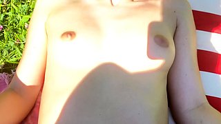 Big tit brunette sucks a big cock blowjob POV