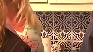 Young Plumber Fucks in the Kitchen Beautiful Blonde with Small Tits