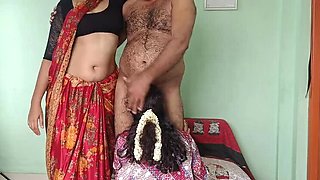 Hot Indian Threesome - Married Sister & Husband Fuck in 4K