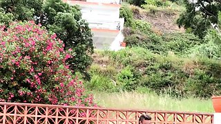 Small-Titted Brunette Amateur Blowjob by the Pool