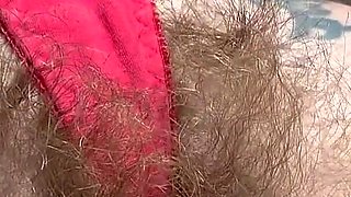 Hairy Pussy in Red Panties