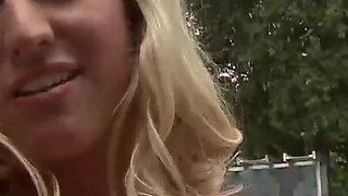 Blonde Cassidy Blue has interracial anal sex but first sucks cock well