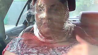 Plastic Wrap Breathplay in Car Outdoor
