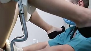 Orgasm on the  gyno chair