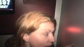 Blonde Amateur Slut Working Her Lips For Free At Glory Hole