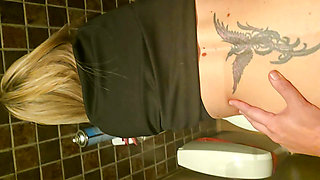 I spit out his cum into my hands after he blew in my mouth in the bathroom at the bar