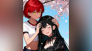 Akari & Yuki Lesbian Fingering Under the Tree- Anime- Spanish Audio- ASMR