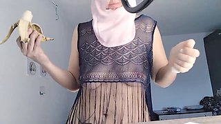 Watching a hairy milf with big tits and a big ass going wild