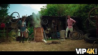 Hot Brunette Cougar Seduces Stranger For Sweaty Outdoor Sex In Countryside HD