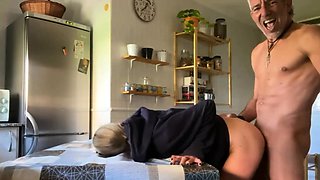 Mature Blonde Takes a Big Cock Hard in the Kitchen