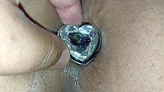 I fuck her ass with an anal plug in her ass and then I put my cock in the anus of the chubby big ass whore