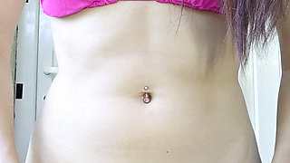 Kinky Bikini Girl Tweezers Fetish with Hairbrush Insertion