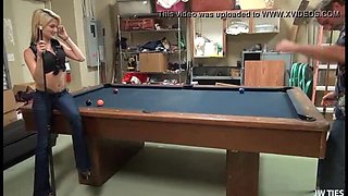 Hope Harper Blowjob & Cowgirl Fun on Pool Table - Jw Ties Fucks Hard