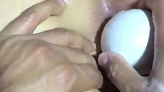 Big Ass Pig Winks Her Ass Hole After Opening It with a Big Ball