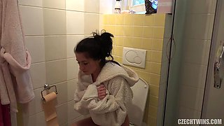 Czech twin sisters take turns on stranger 3
