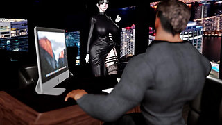 3D BBW Asian milf cheating with big cock boss