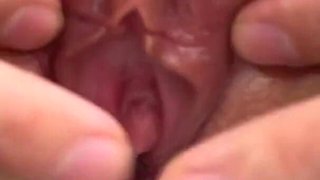 Open Pussy in Thong. Gaping Pussy Close up