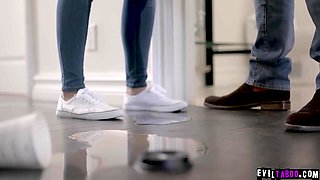 Oh no - ohhhhh...! 18Yo Girl wets herself infront of stepdad