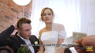 HUNT4K. Rich man pays well to fuck hot young babe on her wedding day