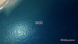 Nexus-3 Oasis - Busty Brunette Fatima Sucks Cock & Rides Hard in Her Beach Cabana