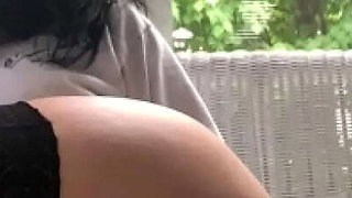 Amateur Teen Lexi Hale Masturbates With Butt Plug and Dildo in Pussy and Ass, Cums Hard Outdoor