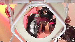 Mistress Tangent In Rewards Toilet Slave With A Drink