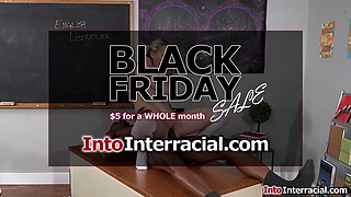 Petite coed handles her teacher's BBC with ease, deepthroats and gets rewarded with a mouthful