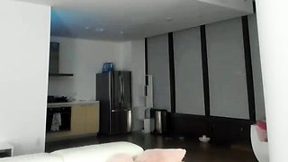 Asian Girl Removes Pink Panties And Toys With Dildo