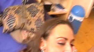Magnificent Brunette German Doll Gets a Facial After Hard Fuck